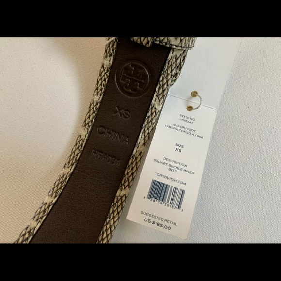 Tory Burch Women's Square Buckle Mixed Belt -  XS - Picture 7 of 12